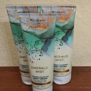 Bath & Body Works Emerald Mist Body Cream - Lot 3 Brand New RARE Discontinued
